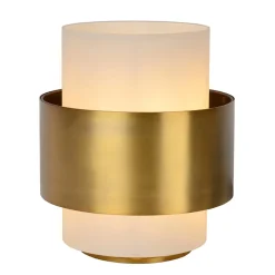 Cilinder tafellamp mat goud mat opaal glas>Straluma Outlet