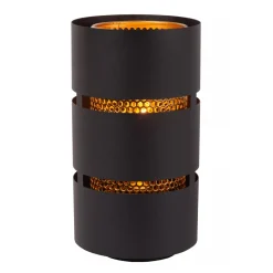 Cilinder tafellamp zwart metaal met goud>Straluma Shop