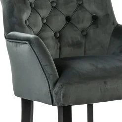 Comfortabele armstoel donker grijs met zwarte poot><noscript><img width=