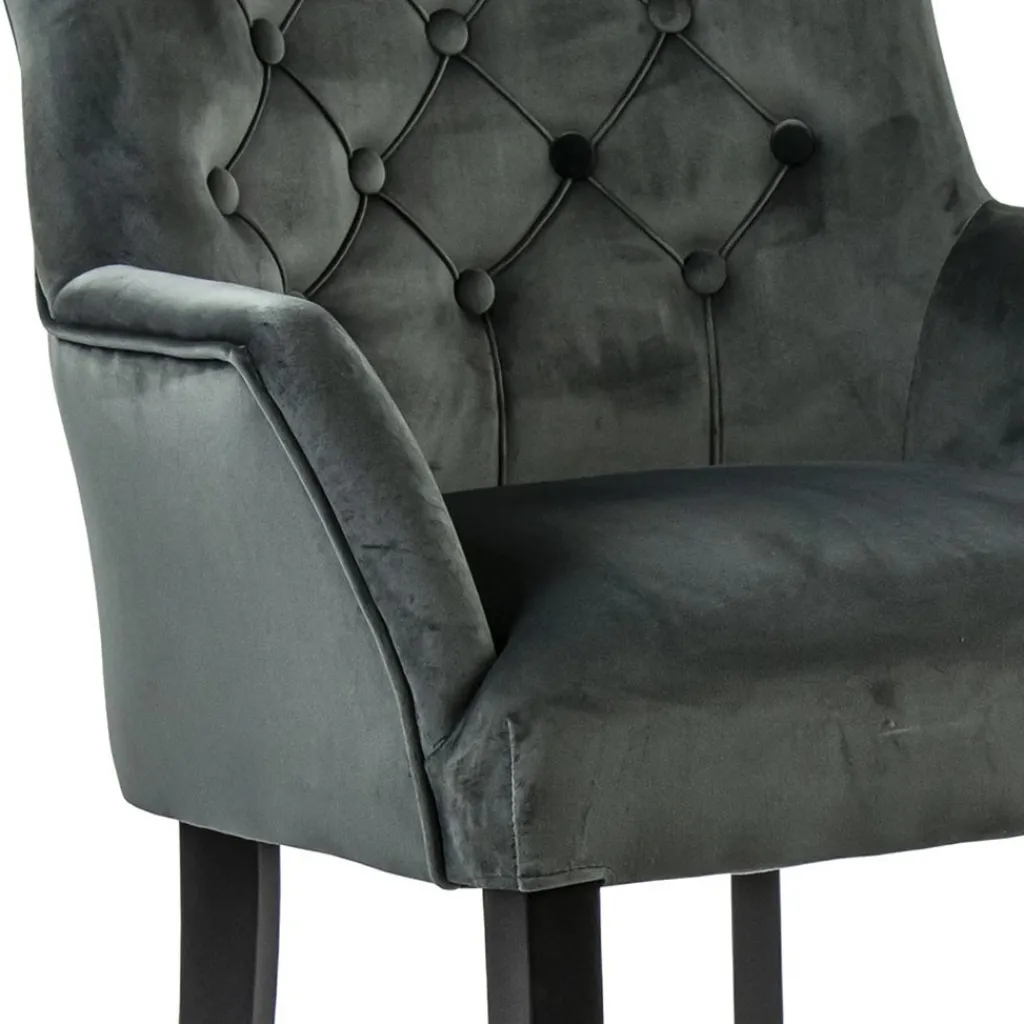 Comfortabele armstoel donker grijs met zwarte poot>Straluma Fashion