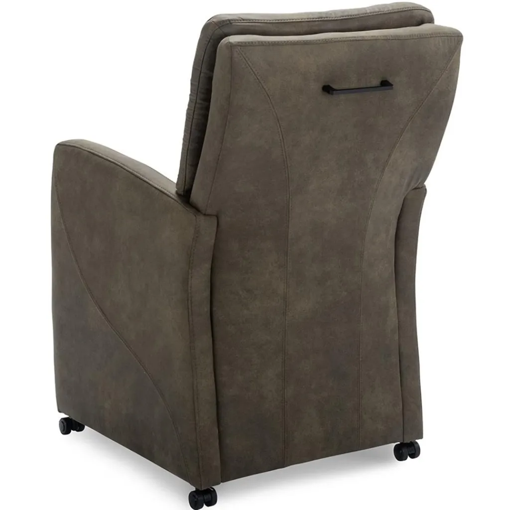 Comfortabele armstoel olijf groen met wieltjes en handgreep>Straluma Clearance