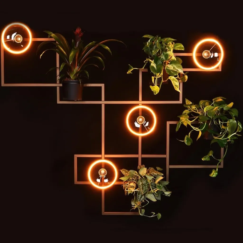Decoratief metalen wandrek inclusief potten>Straluma Fashion