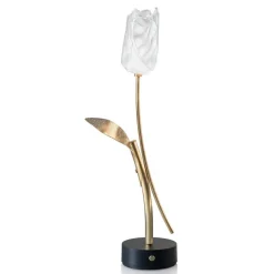 Decoratieve LED tafellamp Tullip zwart/goud dimbaar>Straluma Online