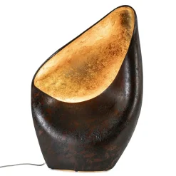 Decoratieve tafellamp corten brown met goldleaf>Straluma Hot