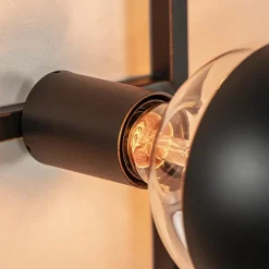 Decoratieve wandlamp zwart inclusief potten><noscript><img width=