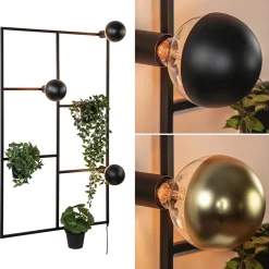 Decoratieve wandlamp zwart inclusief potten><noscript><img width=