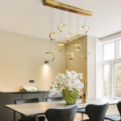 Design eettafelhanglamp 10-lichts goldleaf><noscript><img width=