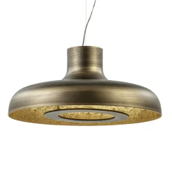 Design LED hanglamp koepel brushed brons met goldleaf>Straluma Online