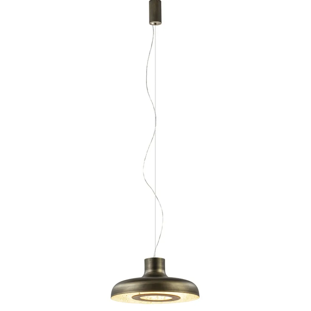 Design LED hanglamp koepel brushed brons met goldleaf>Straluma Online