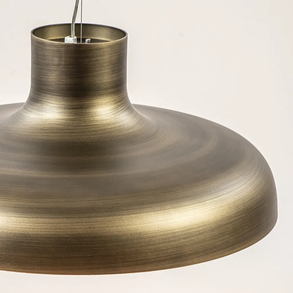 Design LED hanglamp koepel brushed brons met goldleaf>Straluma Online