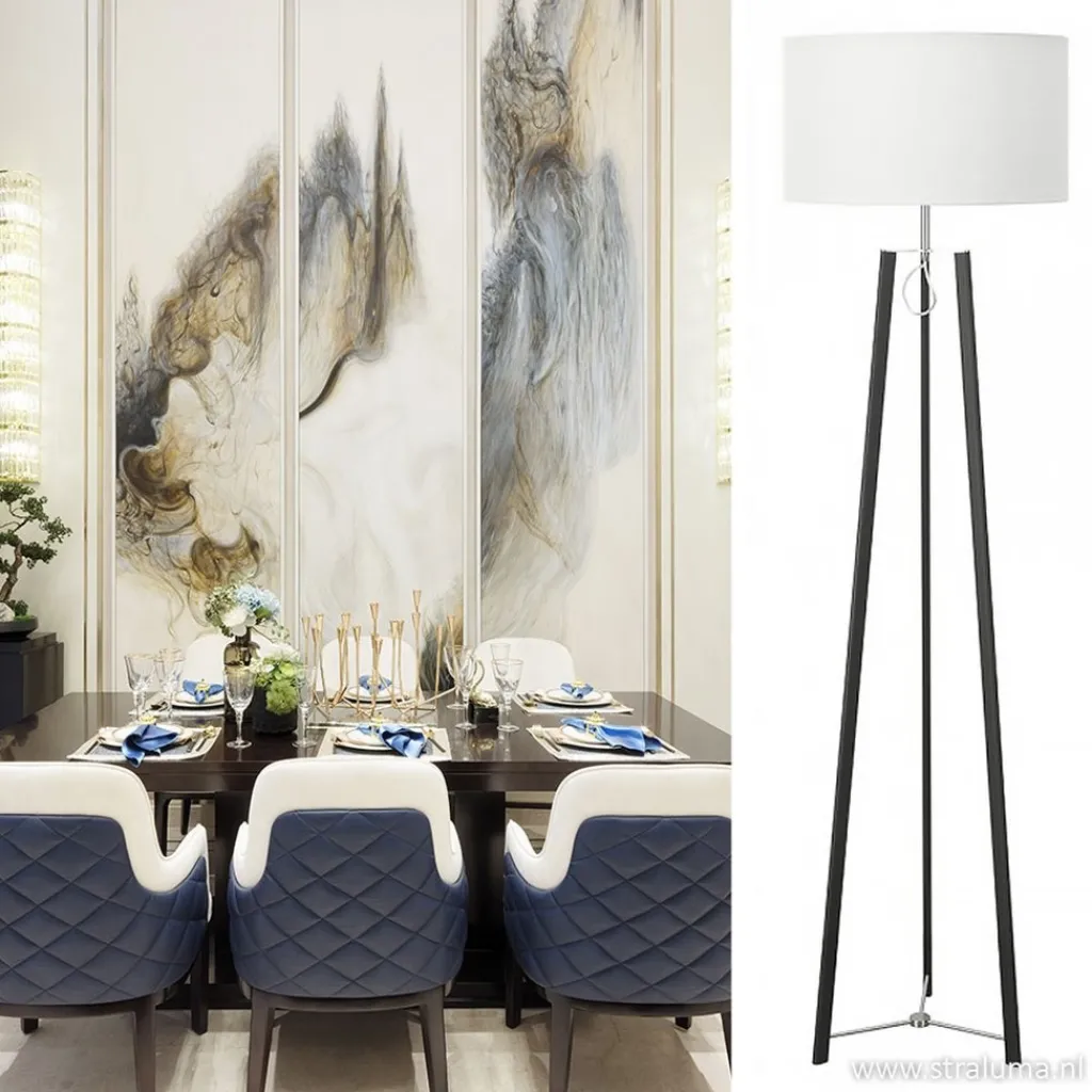 Design staande lamp zwart staal dimbaar>Straluma Fashion