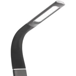 Design tafellamp zwart met klok en dimbaar LED><noscript><img width=