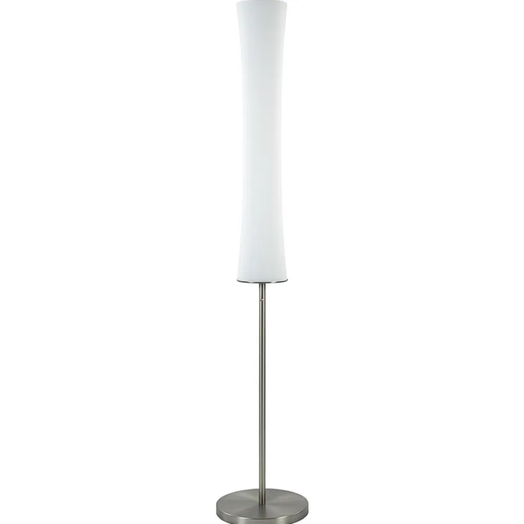 Design vloerlamp nikkel met opaal glas en uplighter>Straluma Sale