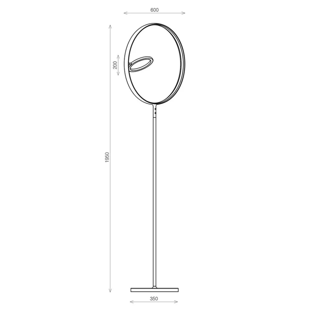 Design vloerlamp zwart met dubbele LED ring>Straluma Discount