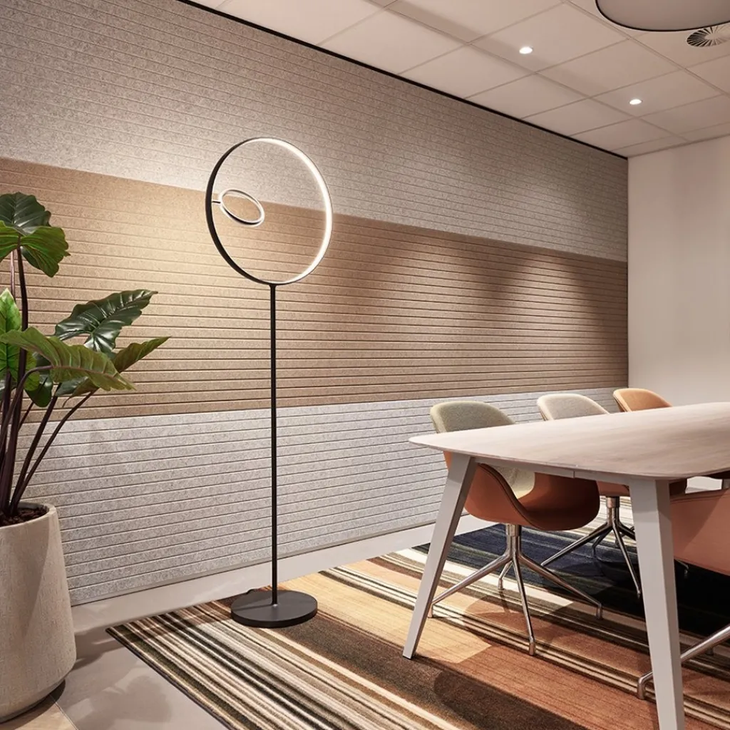Design vloerlamp zwart met dubbele LED ring>Straluma Discount