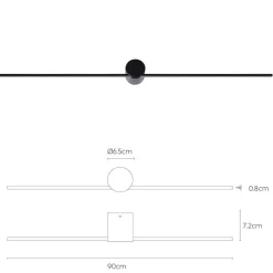 Design wandlamp badkamer LED zwart 90 cm><noscript><img width=