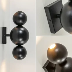 Design wandlamp textured black inclusief LED><noscript><img width=