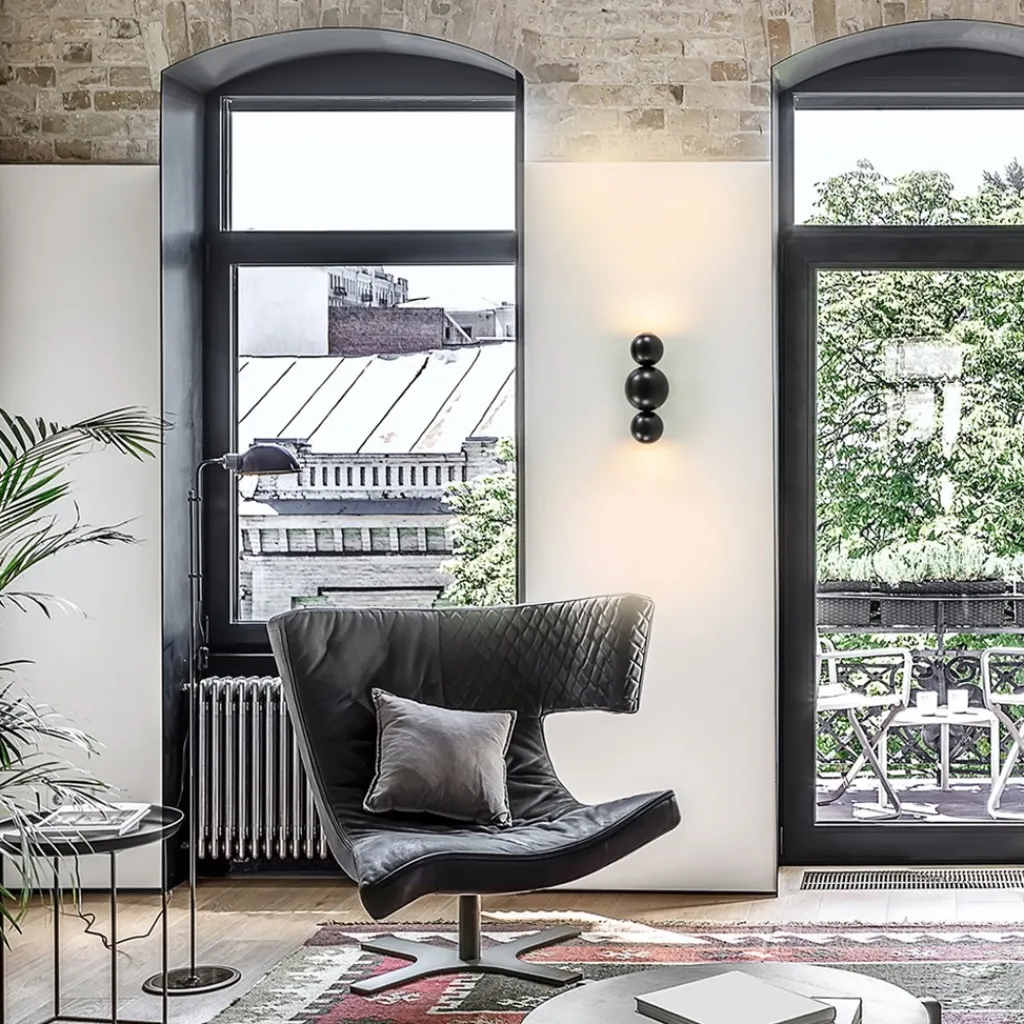 Design wandlamp textured black inclusief LED>Straluma Cheap