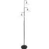 Dimbare LED vloerlamp zwart met witte schotels>Straluma Fashion