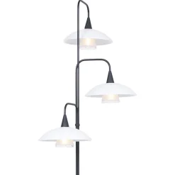 Dimbare LED vloerlamp zwart met witte schotels><noscript><img width=