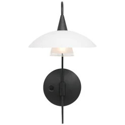 Dimbare LED wandlamp zwart met witte schotel>Straluma Sale