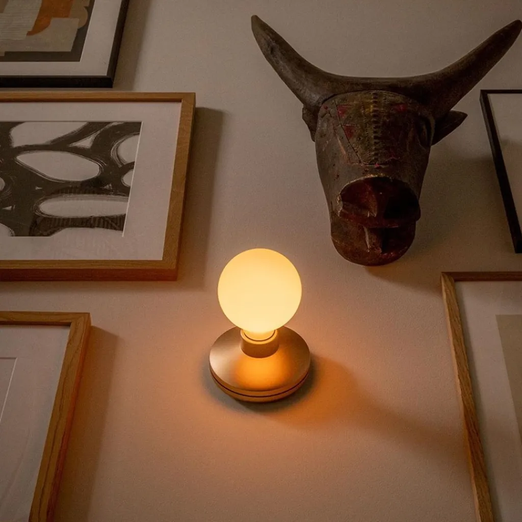 Dimbare wandlamp op batterij goud met frosted>Straluma Cheap