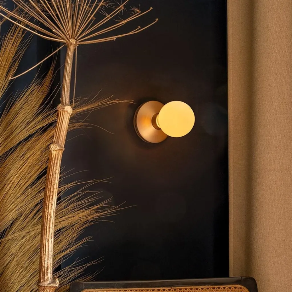 Dimbare wandlamp op batterij goud met frosted>Straluma Cheap