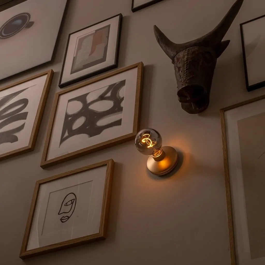Draadloze wandlamp oplaadbaar goud met smoke>Straluma Shop