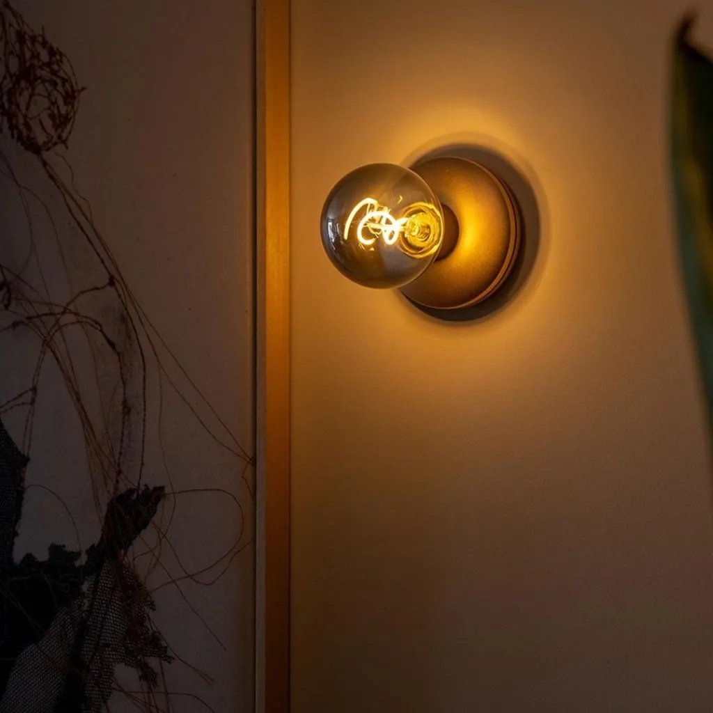 Draadloze wandlamp oplaadbaar goud met smoke>Straluma Shop
