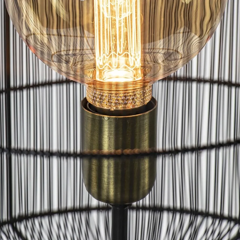 Driepoot vloerlamp Gruaro zwart met brons>Straluma Discount