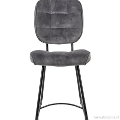 Eetkamerstoel velours grijs met zwart>Straluma Shop