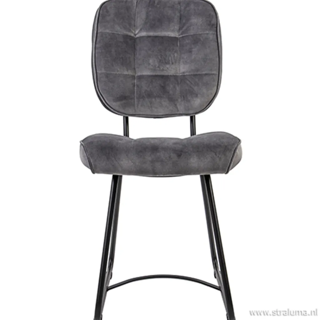 Eetkamerstoel velours grijs met zwart>Straluma Shop