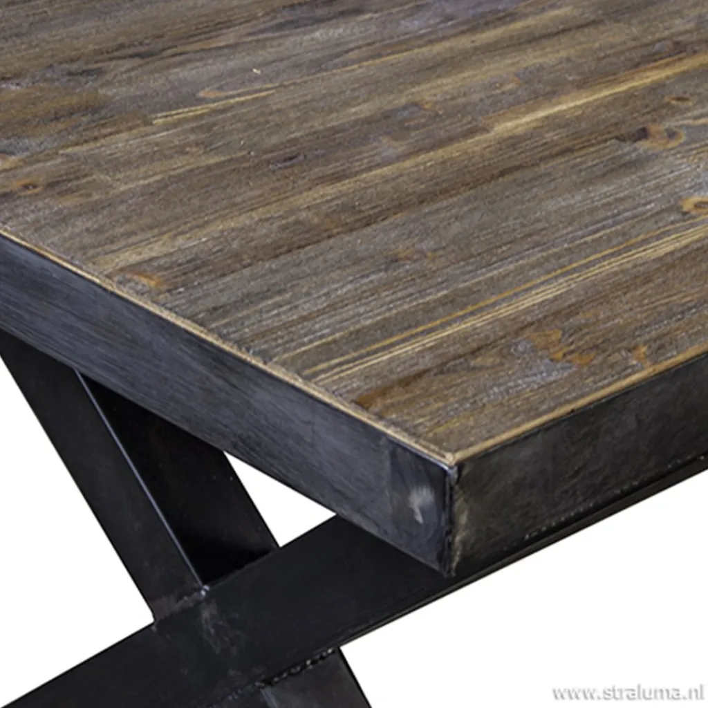 Eettafel Light & Living zink/hout>Straluma Best