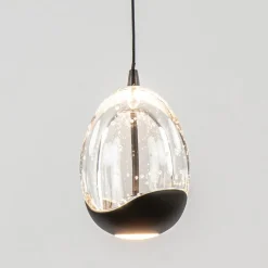 Eettafelhanglamp Clear Egg met zwart inclusief LED><noscript><img width=
