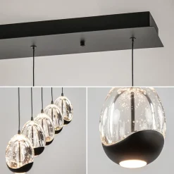 Eettafelhanglamp Clear Egg met zwart inclusief LED><noscript><img width=