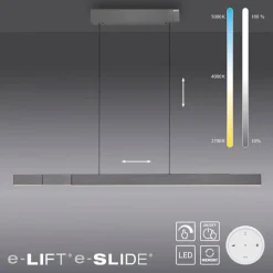Elektrisch verstelbare LED hanglamp grijs dimbaar>Straluma Fashion