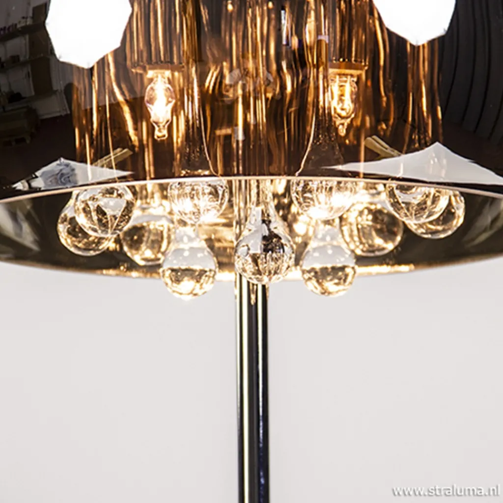 Glazen tafellamp Pearl met chroom>Straluma New