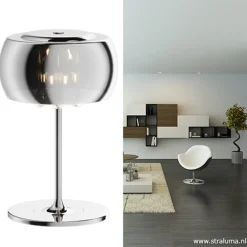 Glazen tafellamp Pearl met chroom><noscript><img width=