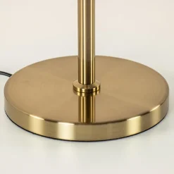 Gouden tafellamp met amber glazen bol 20 cm><noscript><img width=