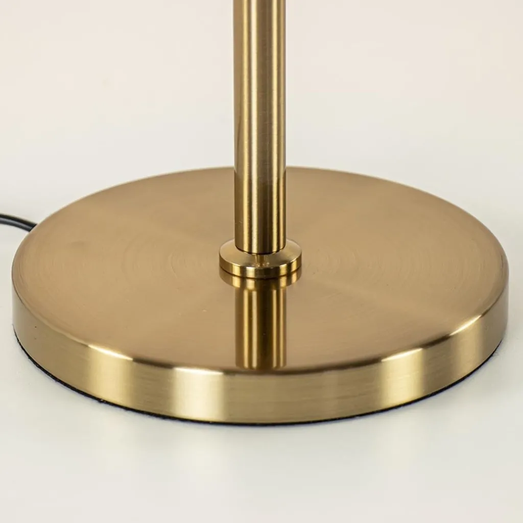 Gouden tafellamp met amber glazen bol 20 cm>Straluma Sale