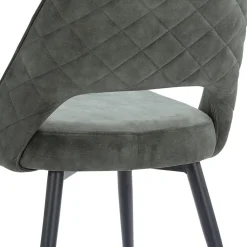 Grijs/groene eetkamerstoel met zwarte pootjes><noscript><img width=