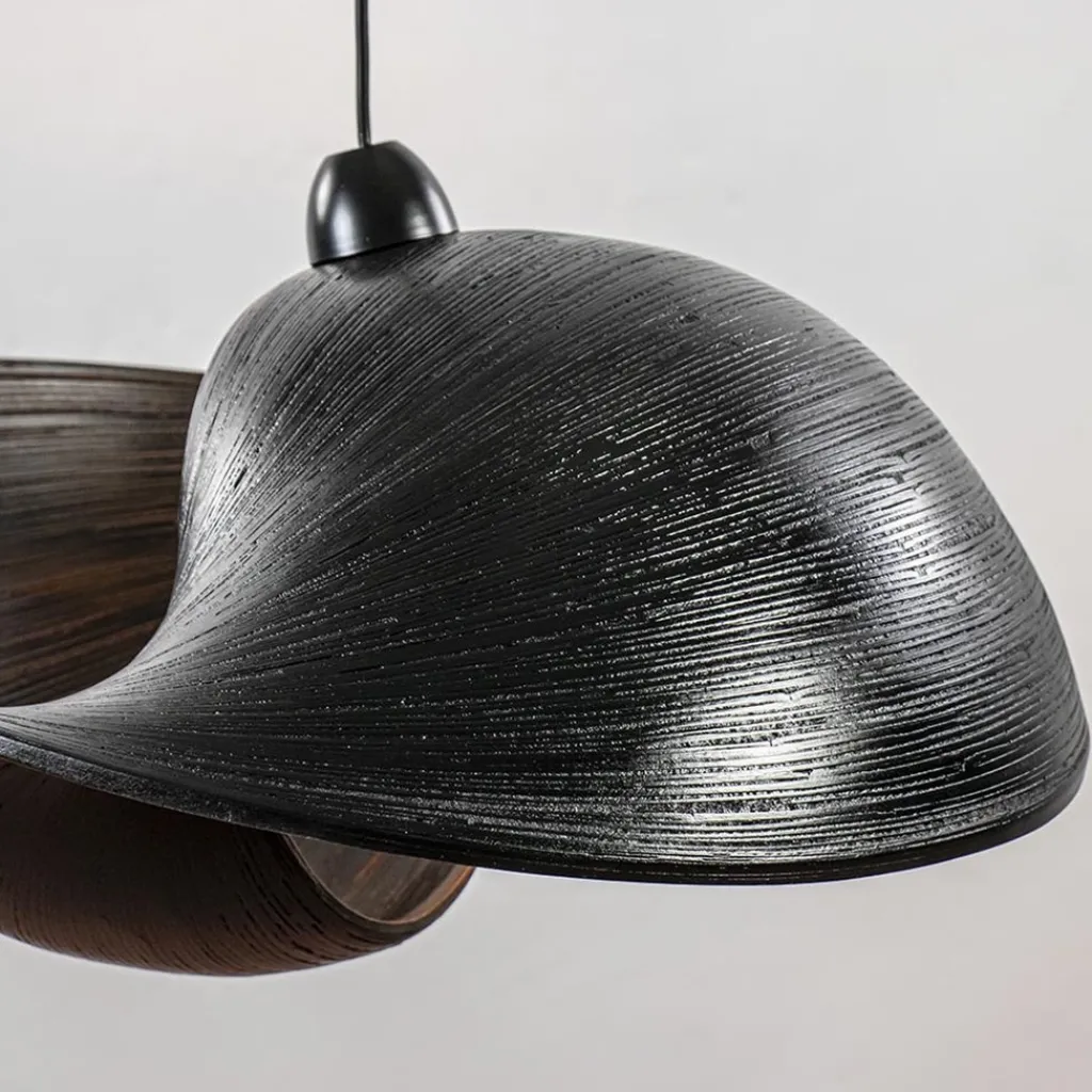 Grote bamboe hanglamp shell zwart>Straluma Discount