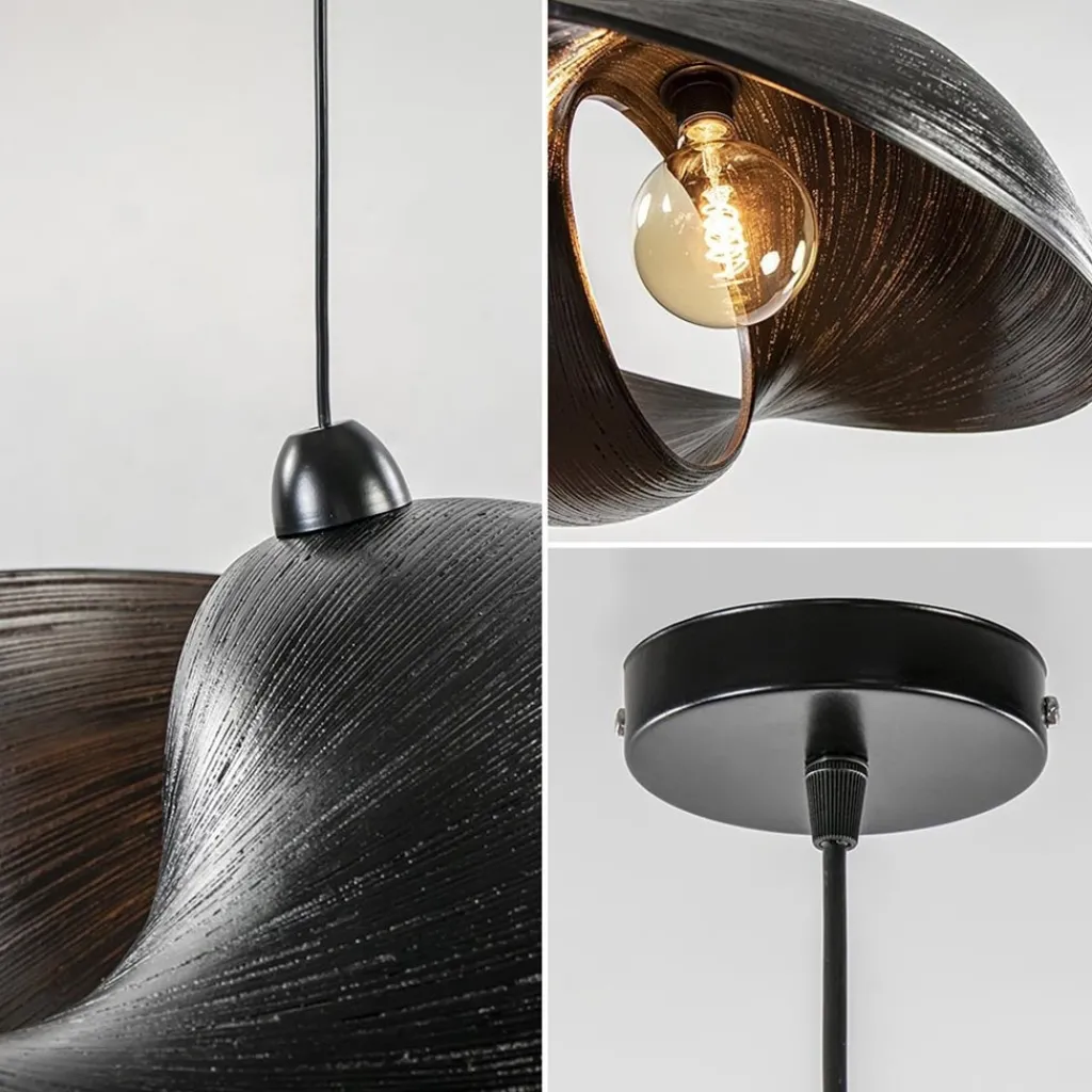 Grote bamboe hanglamp shell zwart>Straluma Discount