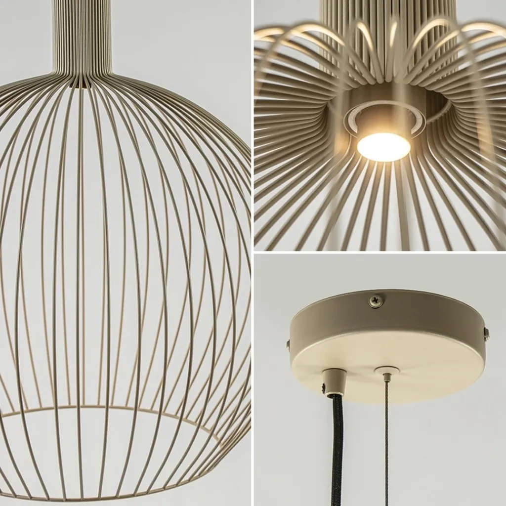 Grote eettafelhanglamp draad mat zand>Straluma Outlet