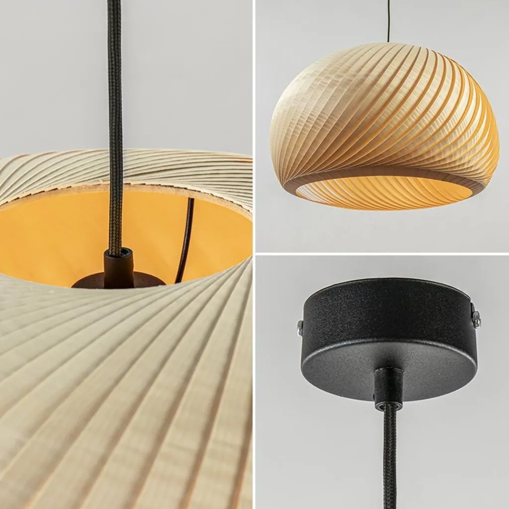 Grote hanglamp hout naturel rond 60 cm>Straluma New