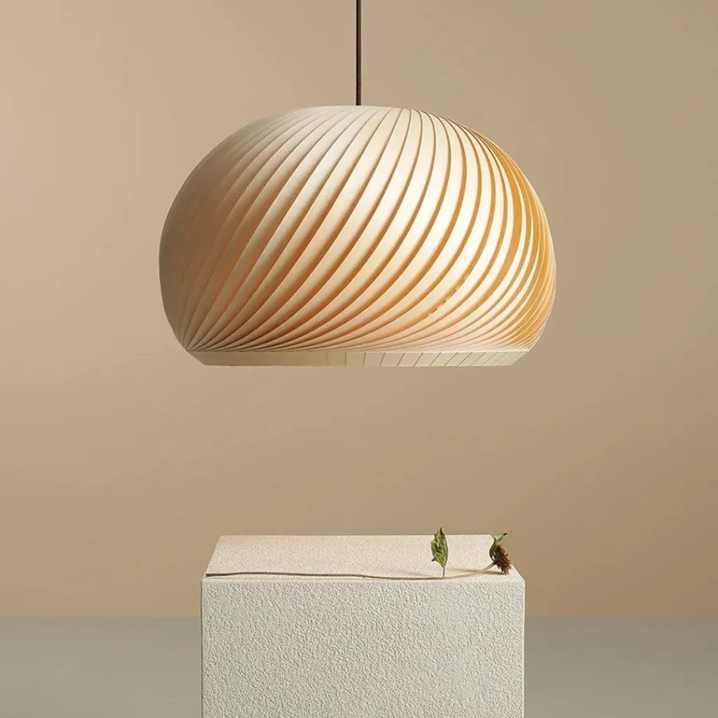Grote hanglamp hout naturel rond 60 cm>Straluma New