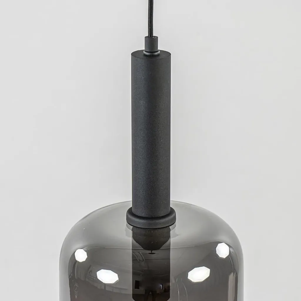Grote hanglamp Lekar zwart met smoke glas>Straluma Best Sale