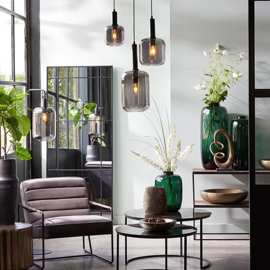 Grote hanglamp Lekar zwart met smoke glas>Straluma Best Sale