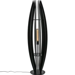 Grote houten vloerlamp mat zwart>Straluma Flash Sale