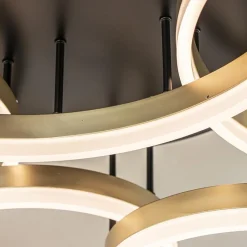 Grote LED Plafondlamp goud/zwart 3-standen dimbaar><noscript><img width=